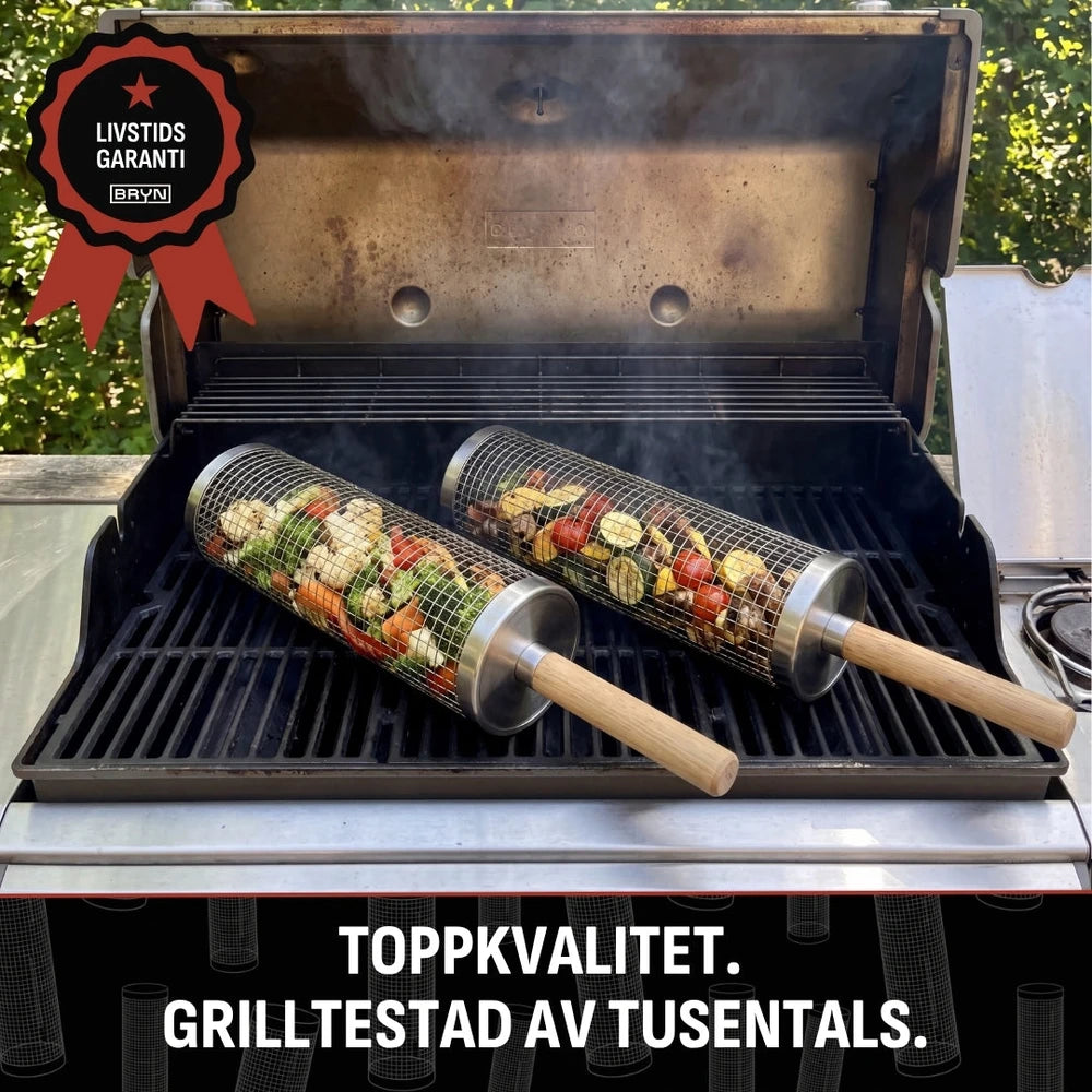 Rolling Stainless Steel Grill Basket