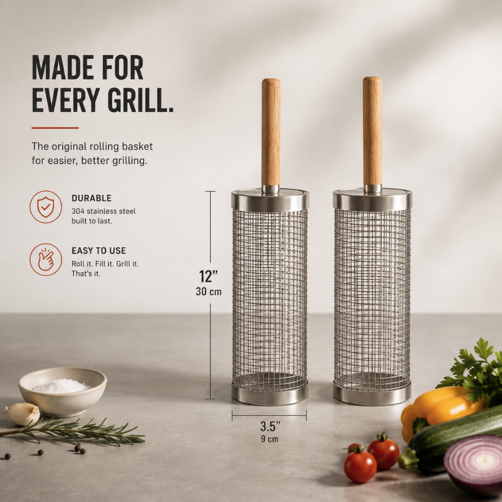 Grillo™ Rolling BBQ Basket