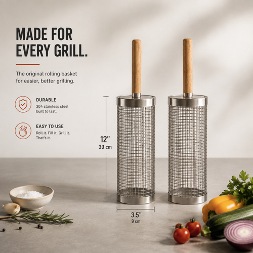 Grillo™ Rolling BBQ Basket