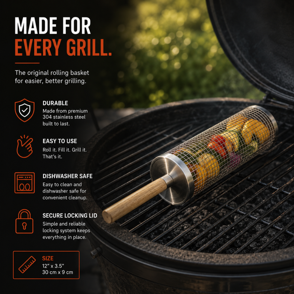 Grillo™ Rolling BBQ Basket