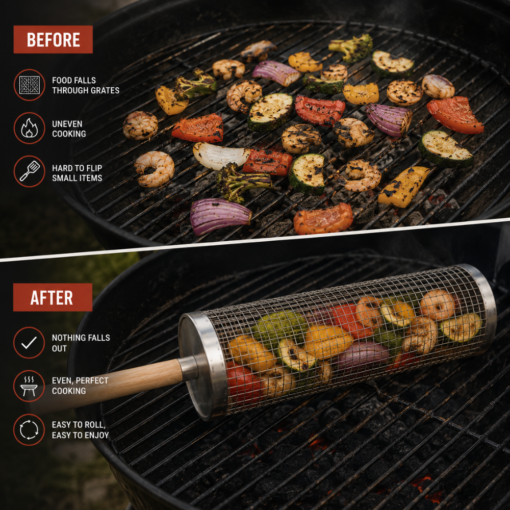 Grillo™ Rolling BBQ Basket
